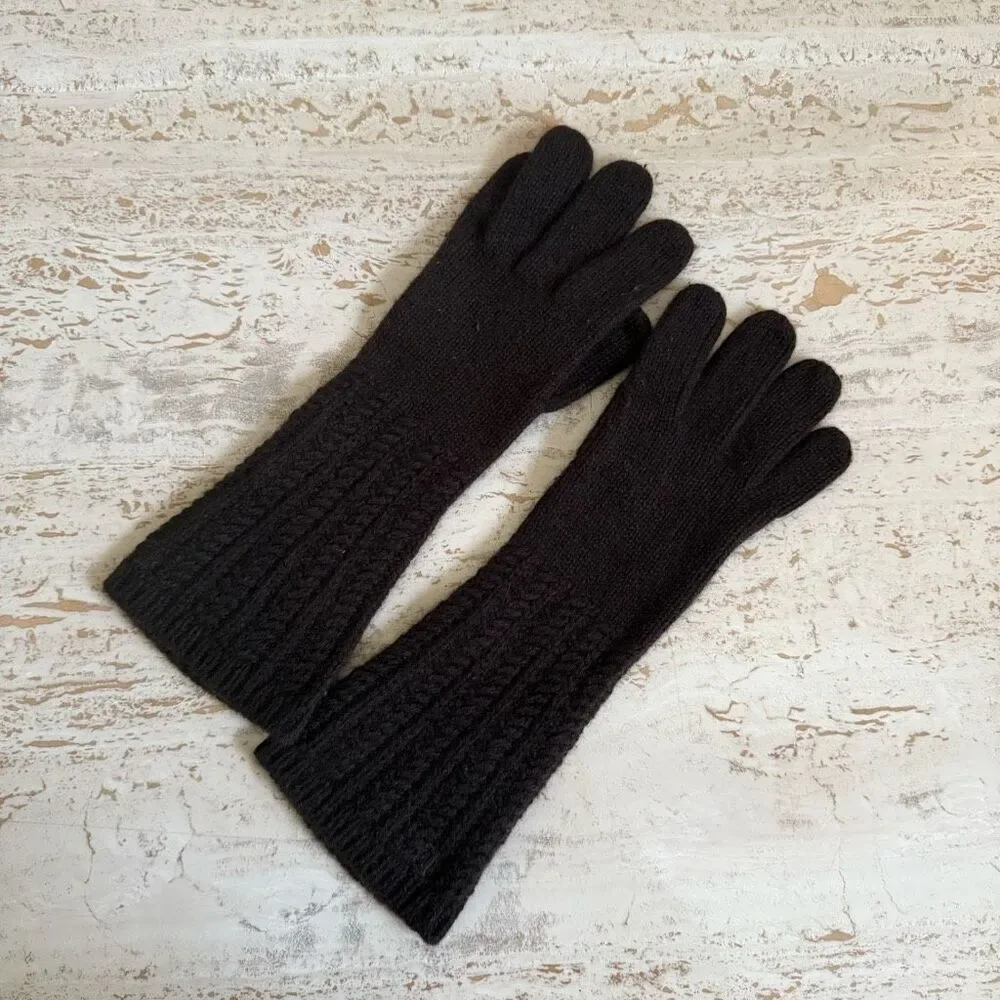 Lauren Ralph Lauren wool/rabbit blend long knit gloves